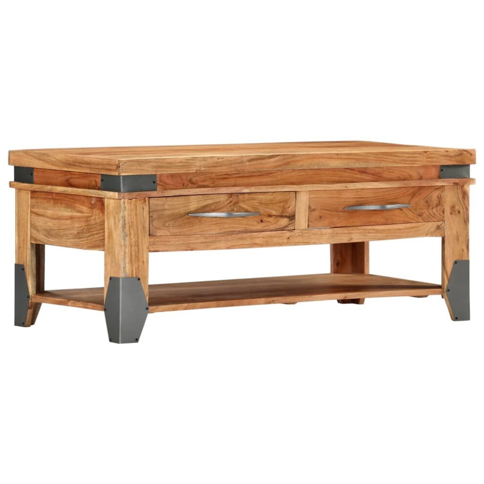 vidaXL Solid Acacia Wood Coffee Table 110x52x45cm Home Couch Side Trunk Stand