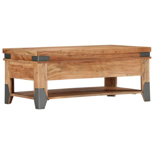 VidaXL vidaXL Solid Acacia Wood Coffee Table 110x52x45cm Home Couch Side Trunk Stand 2
