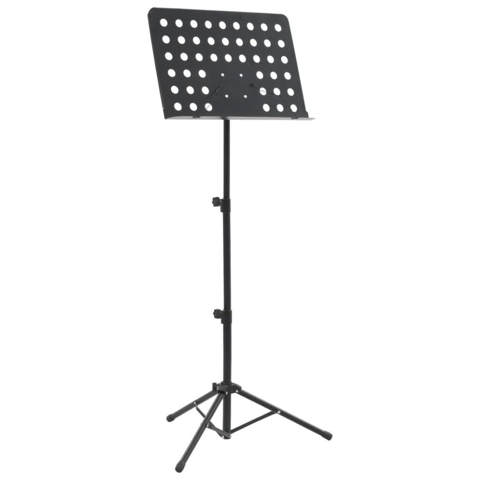 vidaXL Music Book Stand Black Steel Height-adjustable Orchestral Book Stand