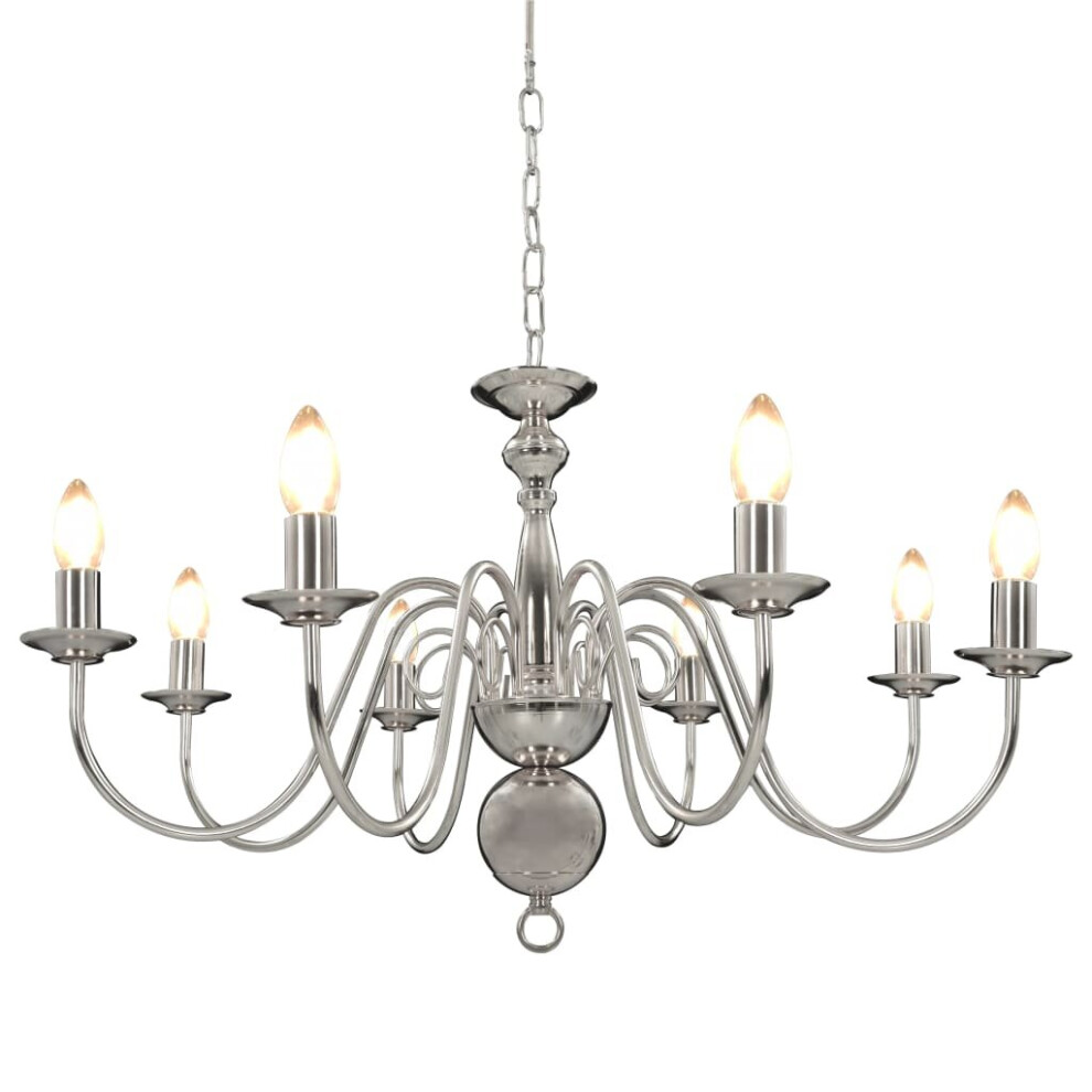 Vidaxl Chandelier 8Xe14 Bulbs Ceiling Pendant Lamp Living Room Silver/Light