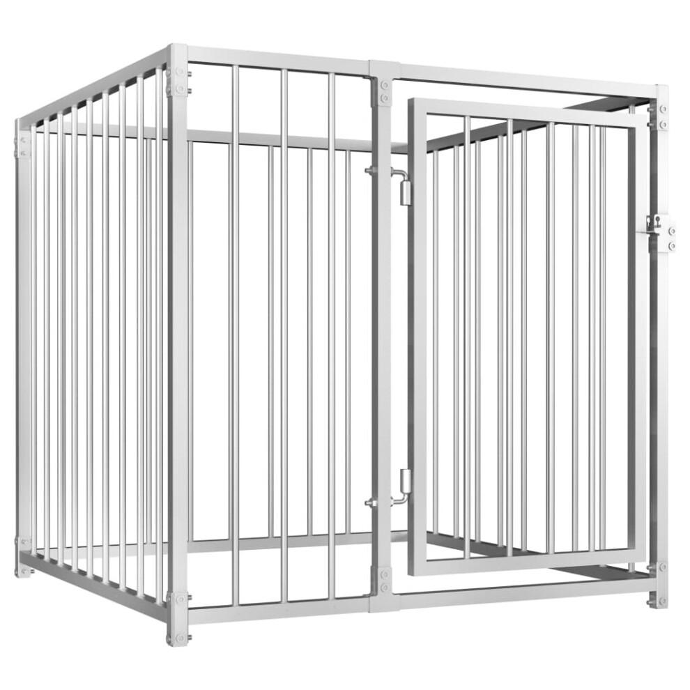 Vidaxl Outdoor Dog Kennel 100X100x100cm Silver House Pet Cage Animal Shelter