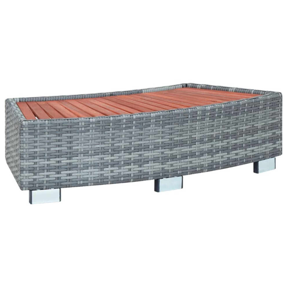 vidaXL Spa Step Grey Poly Rattan Weatherproof Hot Tub Step Spa Footstep Patio