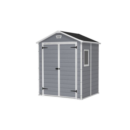 Keter Manor 6x5 Outdoor Plastic Storage Grey Garden Shed