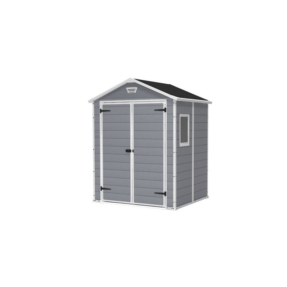 Keter Manor 6x5 Outdoor Plastic Storage Grey Garden Shed