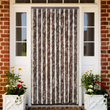 vidaXL Insect Curtain Beige and Light Brown 100x220cm Chenille Bug Door Mesh