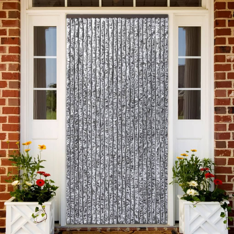 vidaXL Insect Curtain Brown and Beige 100x220cm Chenille Fly Door Screen Mesh