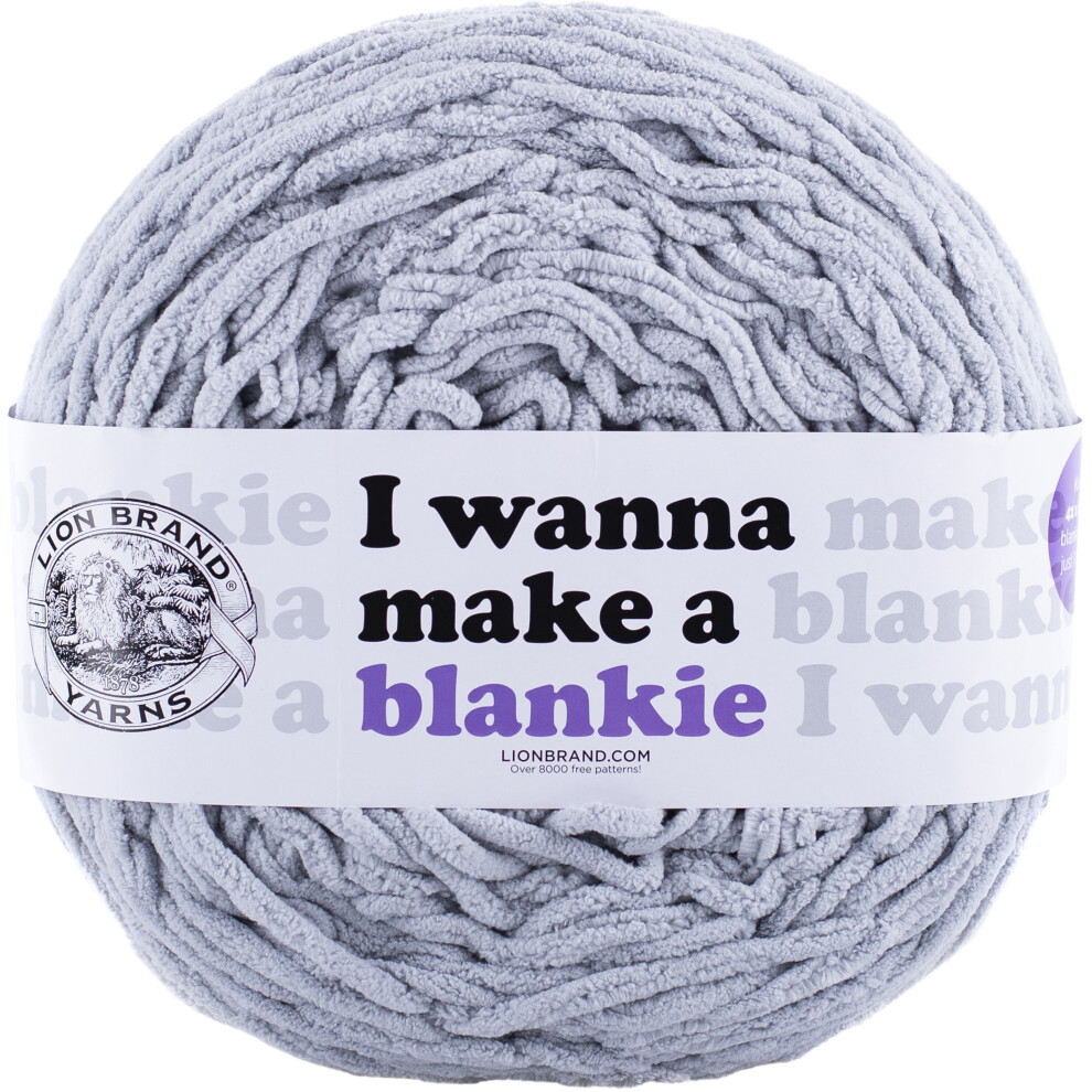 Lion Brand I Wanna Make A Blankie Yarn-Pearl Grey