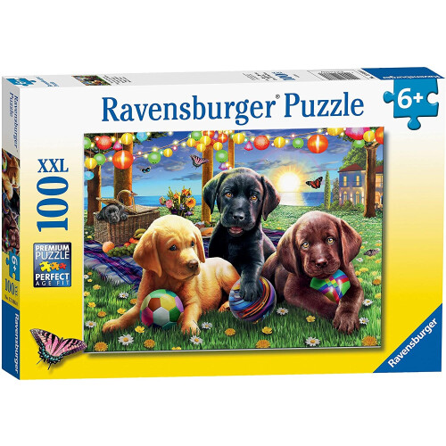 Ravensburger Ravensburger Παζλ 100 Τεμαχίων Puppy Picnic για Παιδιά - Μοναδικός Σχεδιασμός