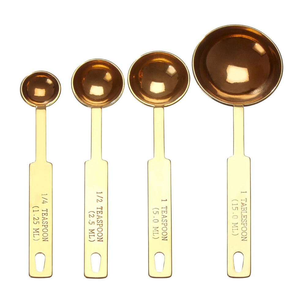 Premier Housewares Alchemist Finish Measuring Spoons Stainless Steel Construction Gold