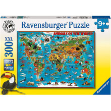 Ravensburger Puzzle Tiere der Welt, 300 Teile, mit extra groen Teilen, fr Kinder ab 9 Jahren