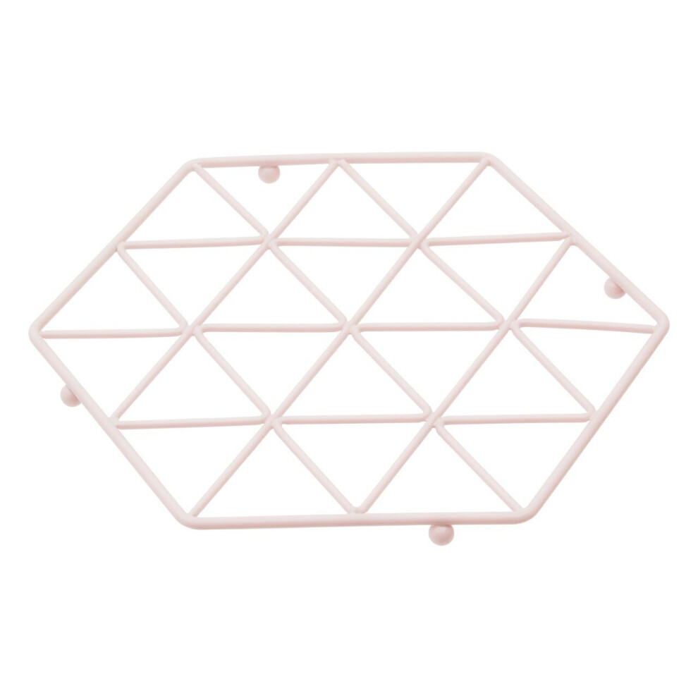 Vertex Pink Finish Trivet Geometric Pattern