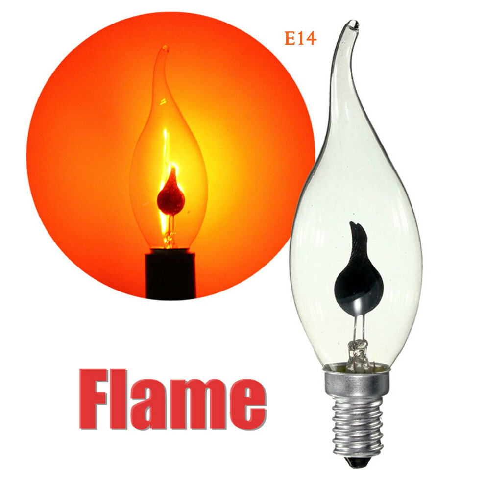 (E14, Flame) E14 E27 3W Flame Candle Tail Light