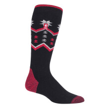 (06-Nov, Schwarzes Fairisle) Heat Holders - Heat Holders LITE - Herren Kniehohe Warm Thermo Skisocken Extra Dünn Bunte