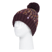 (One Size, Wein) Heat Holders - Heat Holders - Damen Beanie Mütze mit Bommel | Strickmütze mit Gefüttert Fleece