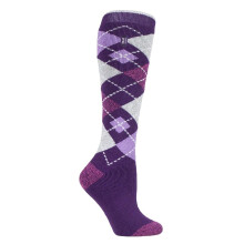 (37-42, Lila Argyle) Heat Holders - Heat Holders LITE - Damen Warme Lang Dünn Thermo Kniestrümpfe für Gummistiefel