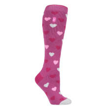 (37-42, Rosa Herz) Heat Holders - Heat Holders LITE - Damen Warme Lang Dünn Thermo Kniestrümpfe für Gummistiefel