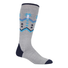 (06-Nov, Graues Fairisle) Heat Holders - Heat Holders LITE - Herren Kniehohe Warm Thermo Skisocken Extra Dünn Bunte