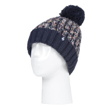 (One Size, Blau) Heat Holders - Heat Holders - Damen Beanie Mütze mit Bommel | Strickmütze mit Gefüttert Fleece