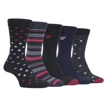 (39-45, FCS273BLKBER (Polka Dot)) Farah - Farah - 5er Pack Herren Dünne Klassische Polka Dot Gemusterte Socken Baumwolle