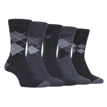 (39-45, FCS270BLKCHA (Argyle)) Farah - Farah - 5er Pack Dünne Klassische Socken Baumwolle mit Argyle Muster Soft Top