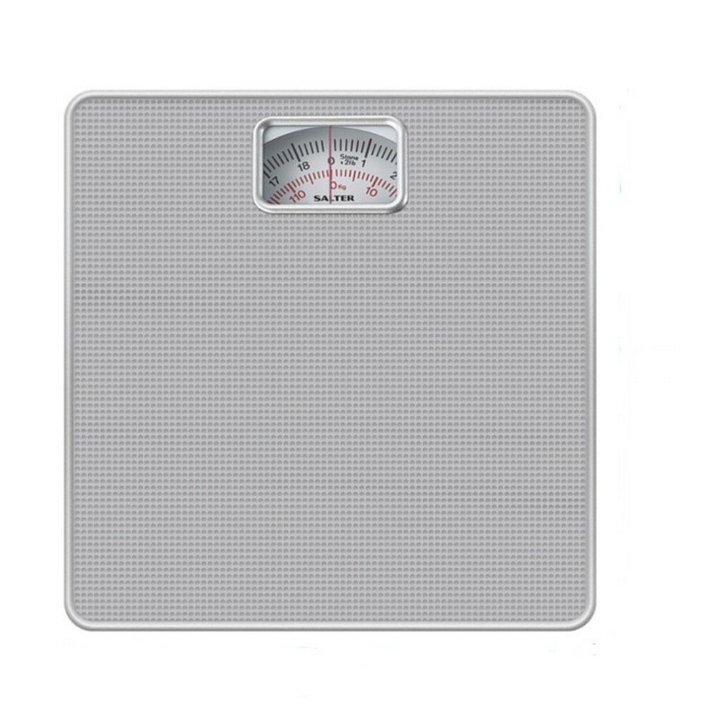 Salter Compact Mechanical Bathroom Scales - Easy To Read Analogue Dial, Fast + Reliable Weighing, 120 Kg Capacity,15 Year Guarantee - Silver