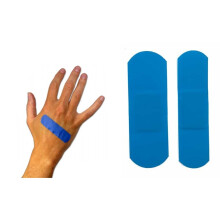 60 Blue Plasters Flexible Waterproof Cut Wound Bandage Band Aid Catering Cooking