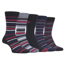 (39-45, FCS271BLKBER (Gestreift)) Farah - Farah - 5 Paar Dünne Klassische Weiche Gestreifte Socken Baumwolle Atmungsaktive