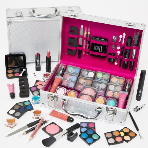 Dawn Till Dusk 54pc Make Up Vanity Case - Silver B2035201710 1