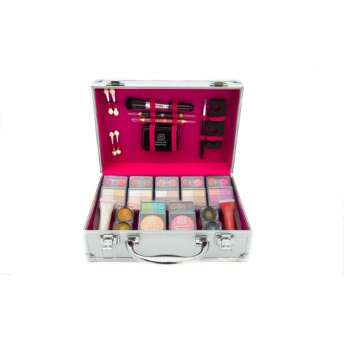 80pc Dawn Till Dusk Silver Makeup Vanity Case | Cosmetic Storage 1
