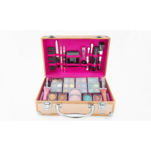 54pc Dawn Till Dusk Makeup Set & Rose Gold Vanity Case 1