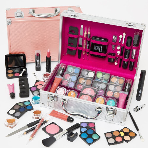 54pc Dawn Till Dusk Makeup Set & Rose Gold Vanity Case