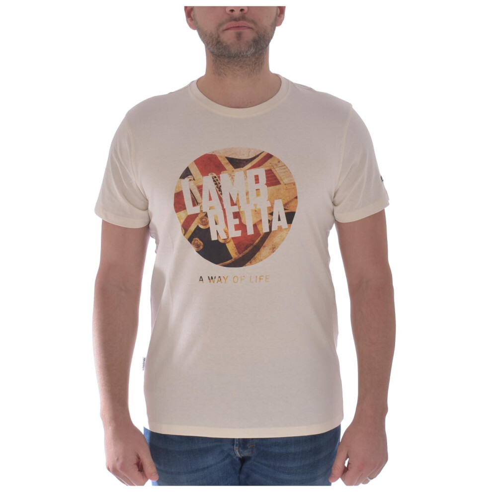 (2XL, Jet Stream) Lambretta Mens Union Jack Guitar Cotton Short Sleeve Casual T-Shirt Top Tee