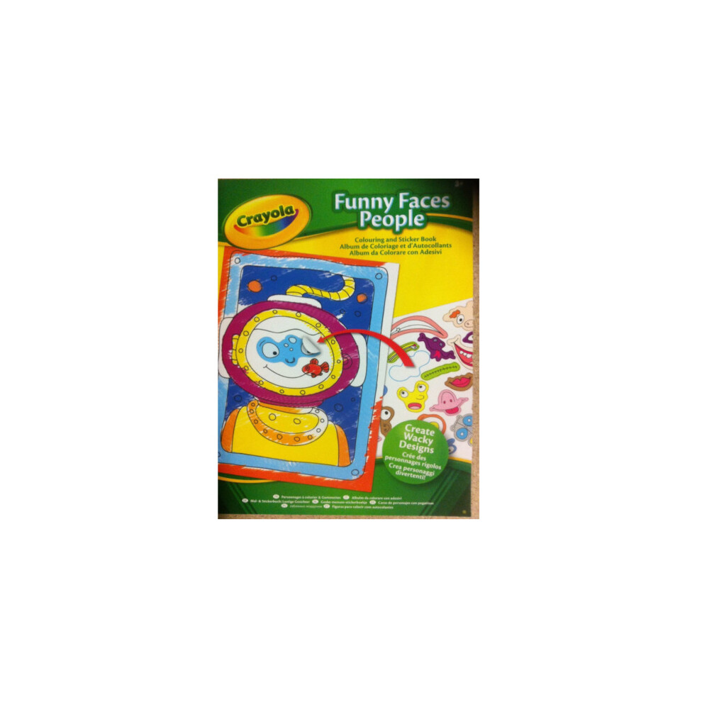 CRAYOLA FUNNY FACES PEOPLE COLOURING & STICKER BOOK