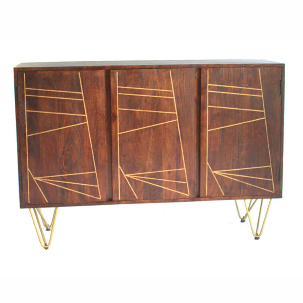 Large Sideboard With 3 Doors Dallas Dark Mango