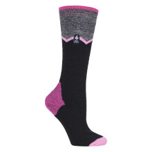 (04-Aug, Schwarzer Zickzack) Heat Holders - Heat Holders LITE - Damen Lange Skisocken Dünn Warm | Knielang Skisocken Bunt