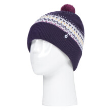 Heat Holders - Heat Holders Beanie Mütze Damen mit Fleecefutter Winter Strickmütze mit Bommel