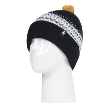 Heat Holders - Heat Holders Beanie Mütze Damen mit Fleecefutter Winter Strickmütze mit Bommel