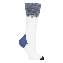 (37-42, Cremefarbener Zickzack) Heat Holders - Heat Holders LITE - Damen Lange Skisocken Dünn Warm | Knielang Skisocken Bunt