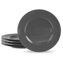 Reston Lloyd 71110 Melamine Dinner Plate Set, Charcoal - 6 Piece