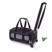 SHERPA Pet Carrier Ultimate On Wheels Black Travel Airline Safety Cat Dog
