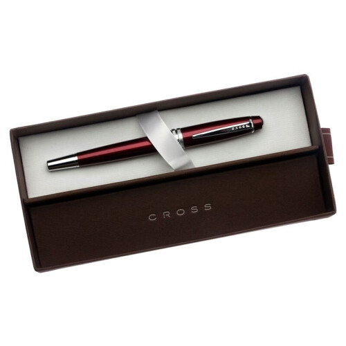Cross Cross Bailey Red Lacquer Refillable Fountain Pen With Medium Nib And Black Ink 2