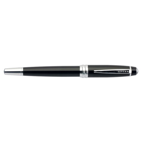 Cross Cross Bailey Rollerball Pen Black Lacquer Chrome Trim Medium Nib Black Ink 2