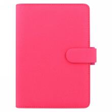 Filofax Saffiano Personal Organiser Fluoro Pink In Faux Leather & Tab Closure