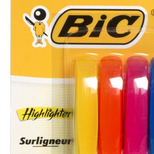 BIC BiC Brightly Coloured Highlighter Pen Set Medium Nib Assorted Colours Pack Of 5 1