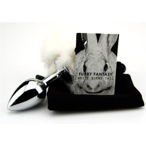 Furry Fantasy White Bunny Tail Butt Plug 1