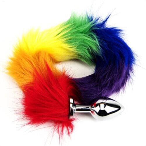 Furry Fantasy Rainbow Tail Butt Plug 1