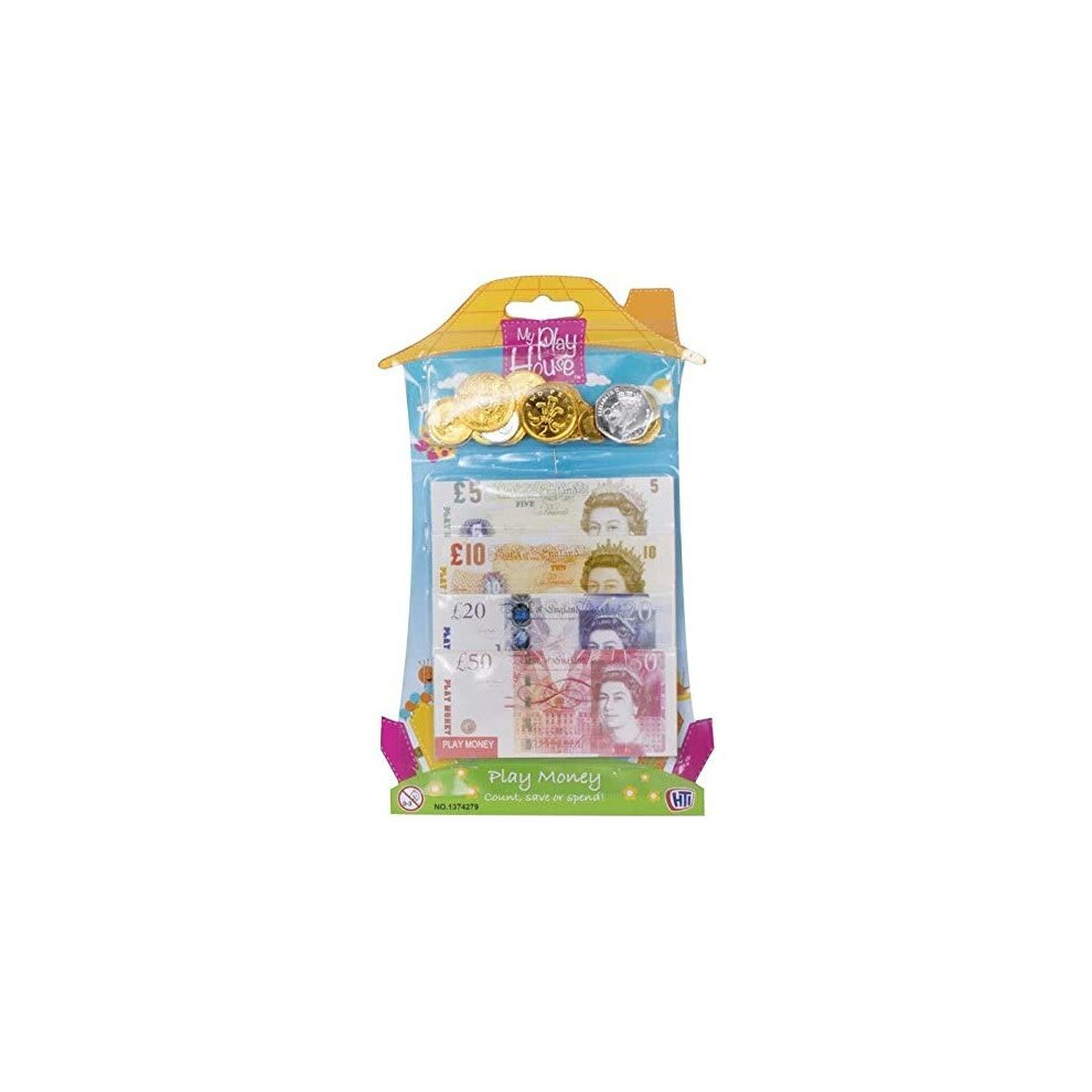 Hti Fake Play Money - Pretend Sterling Notes Coins Set Pound Cash Shop Role Game Toy