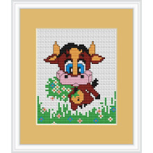 Cow Cross Stitch Kit By Luca S Ideal For Beginner 9cm x 9cm On 14 Count Aida
