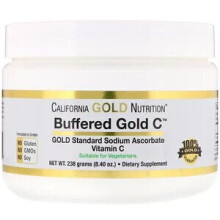California Gold Nutrition, Buforovaný Zlatý C, Zlatý Standard Náhrada Ascorbatu (Vitamín C), 750 mg, 240 Veganských Kapsulí