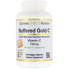 California Gold Nutrition, Buforovaný Zlatý C, Neacidický vitamin C prášek, Sodná ascorbatová sůl, 8.40 oz (238 g)